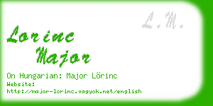 lorinc major business card